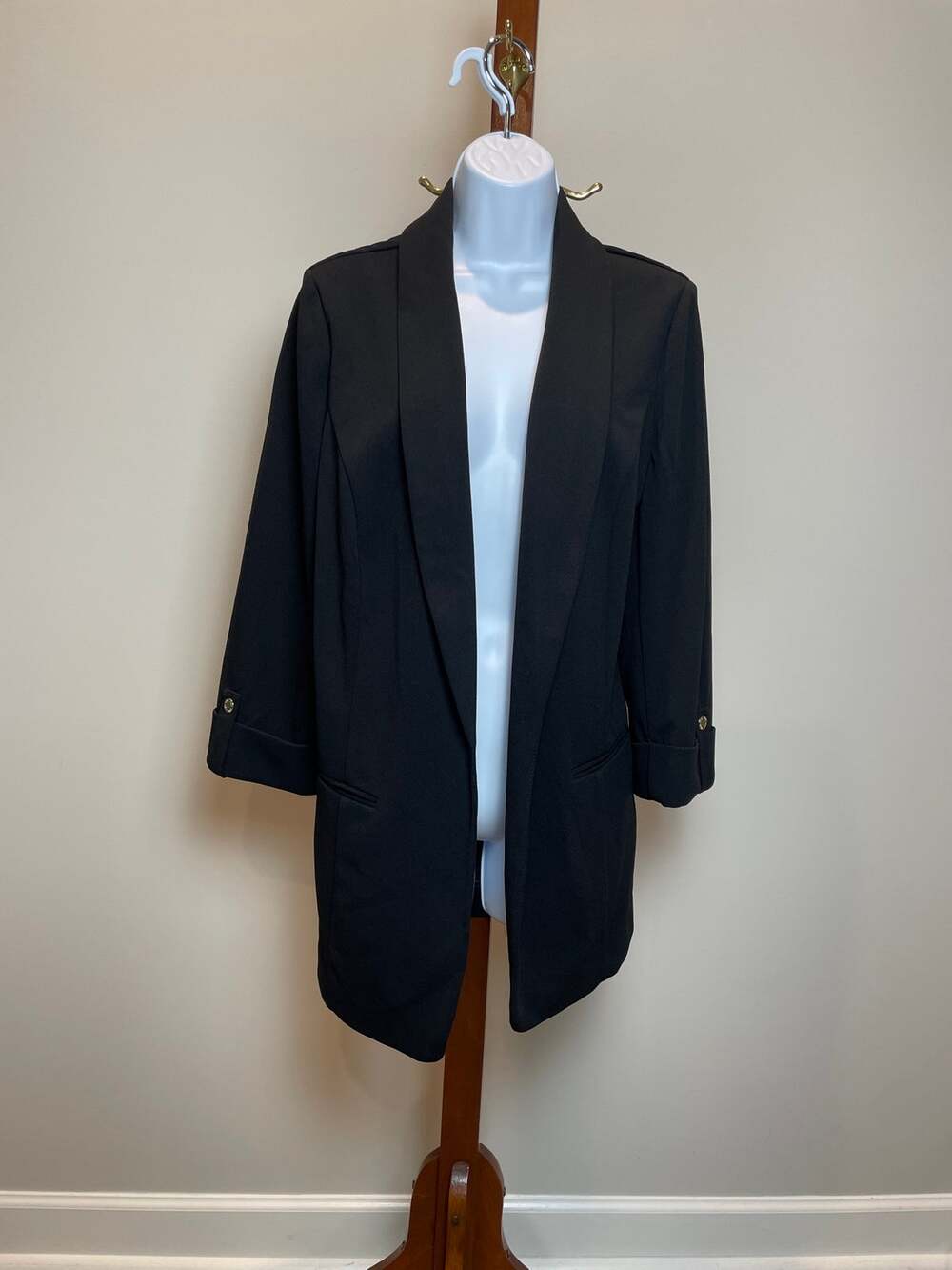 Anne Klein Open Front Blazer Size 1X Black NWT